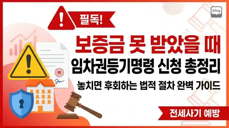 보증금 못 받았을 때 임차권등기명령 신청 총정리