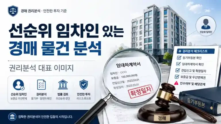 선순위 임차인 있는 경매 물건 분석 권리분석