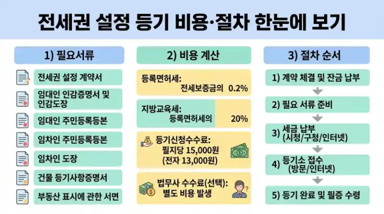 전세권 설정 비용 계산법과 필요서류 총정리