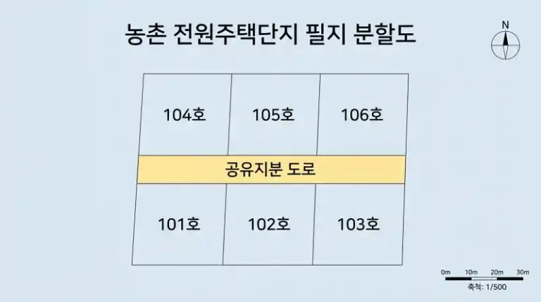 지적도 공유지분 도로 배치도