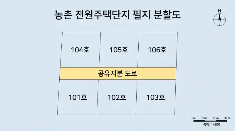 지적도 공유지분 도로 배치도