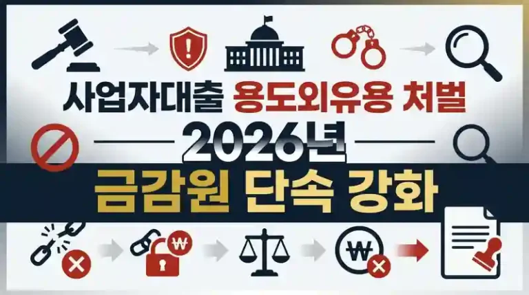 사업자대출 용도외유용 처벌 — 2026년 금감원 단속 강화