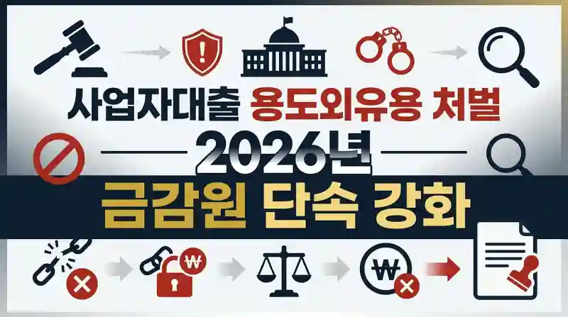 사업자대출 용도외유용 처벌 — 2026년 금감원 단속 강화