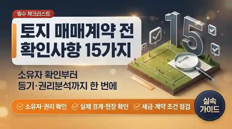 토지 매매계약 전 필수 확인사항