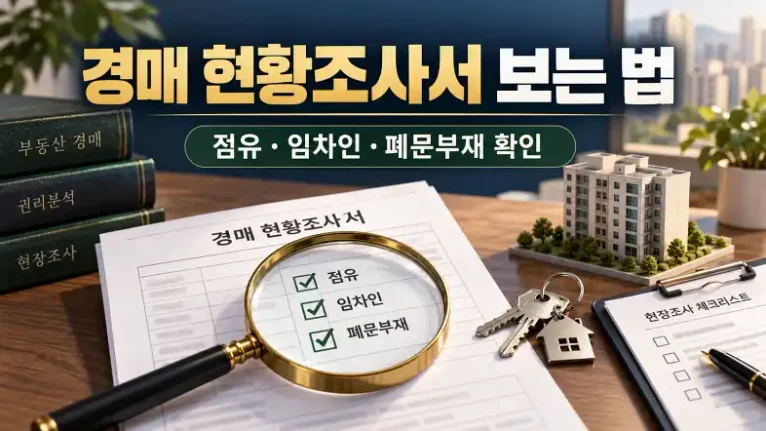 경매 현황조사서의 점유자 임차인 폐문부재 확인 방법