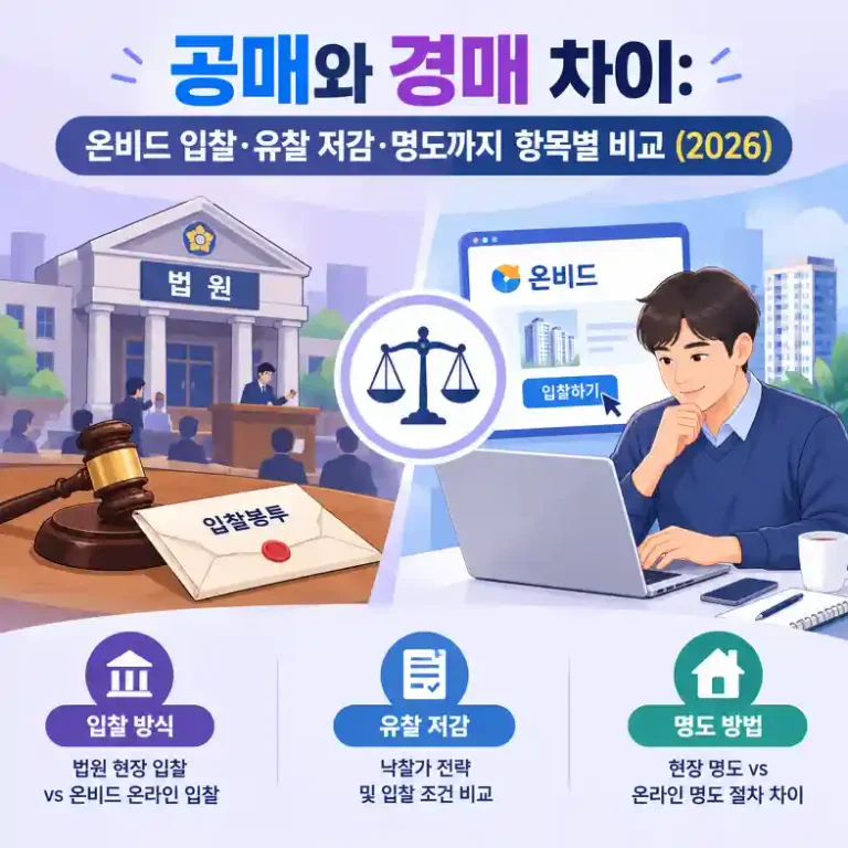 법원 경매 현장 입찰과 온비드 공매 온라인 입찰을 비교하는 부동산 투자자